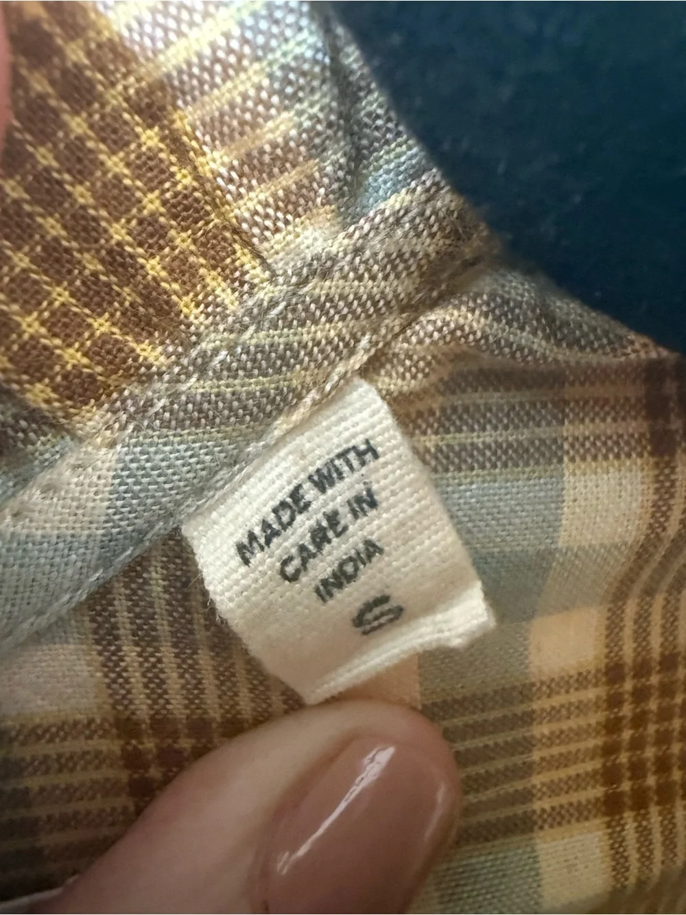 DOEN S Plaid Ruffle Neck Blouse Back Buttons Gathered Sleeves Whimsical Prairie